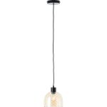 Brilliant Casto Lampa Wisząca Szkło Lampa Wisząca Metal Czarny Beige | 190mm - Nadaje Się Do 1x E27