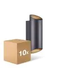 Opakowanie 10x Nordlux Nico Światło Ścienne Aluminium Czarny Up & Down | IP54 - Nadaje Się Do 2x GU10